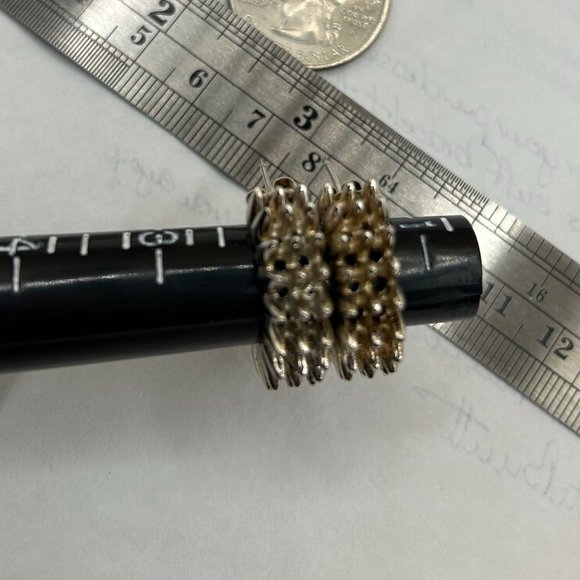 Rare Designer Artist Signed India Morgan Sawtooth Spike Silver Hoop Earrings - Picture 4 of 8